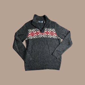 Oscar-de-la-renta Men's Grey and Red Jumper